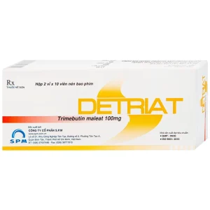Thuốc Detriat điều trị triệu chứng đau, rối loạn chuyển vận ruột, khó chịu đường ruột (2 vỉ x 10 viên)