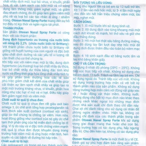 Dung dịch xịt mũi Otosan Nasal Spray Forte hỗ trợ điều trị viêm mũi, viêm xoang (30ml)