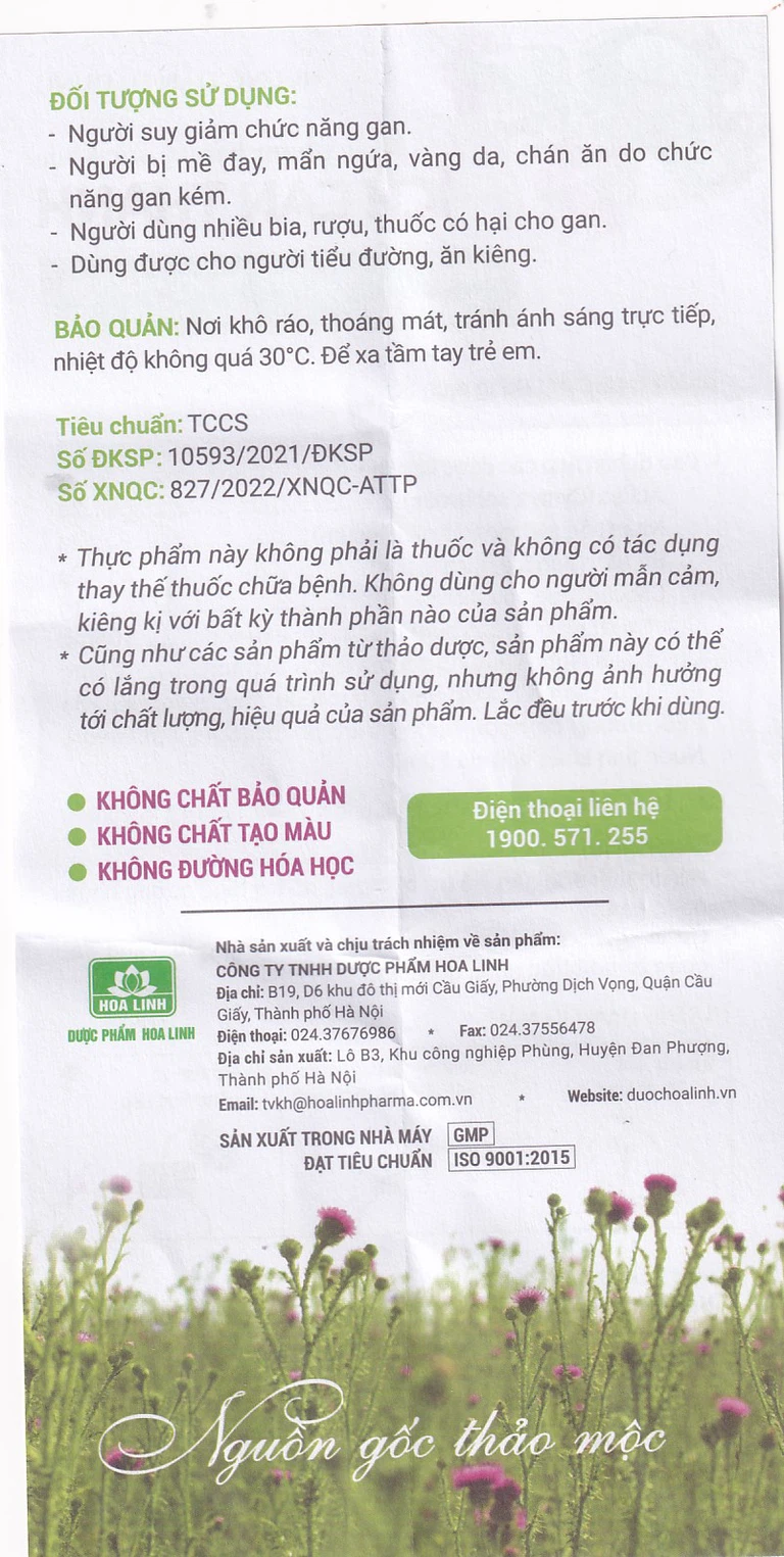 Thực phẩm bảo vệ sức khỏe Ích Can Thanh Hoa Linh hỗ trợ thải độc gan, tăng cường chức năng gan (6 lọ x 10ml)