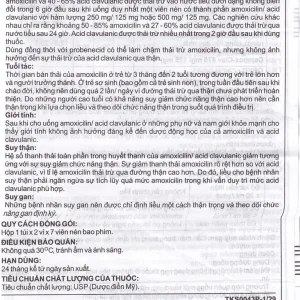 Thuốc Cepmox-Clav 875mg/125mg Imexpharm điều trị viêm xoang cấp tính do vi khuẩn, viêm tai giữa cấp tính (2 vỉ x 7 viên)