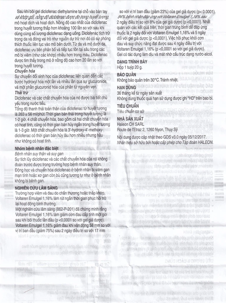 Gel bôi Voltaren Emulgel Novartis điều trị giảm đau do chấn thương hoặc thấp khớp (20g)