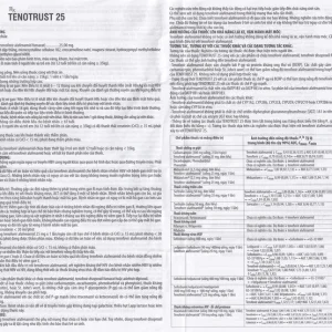 Thuốc Tenotrust 25 BV Pharma điều trị viêm gan B mãn tính ở người lớn và trẻ em (3 vỉ x 10 viên)