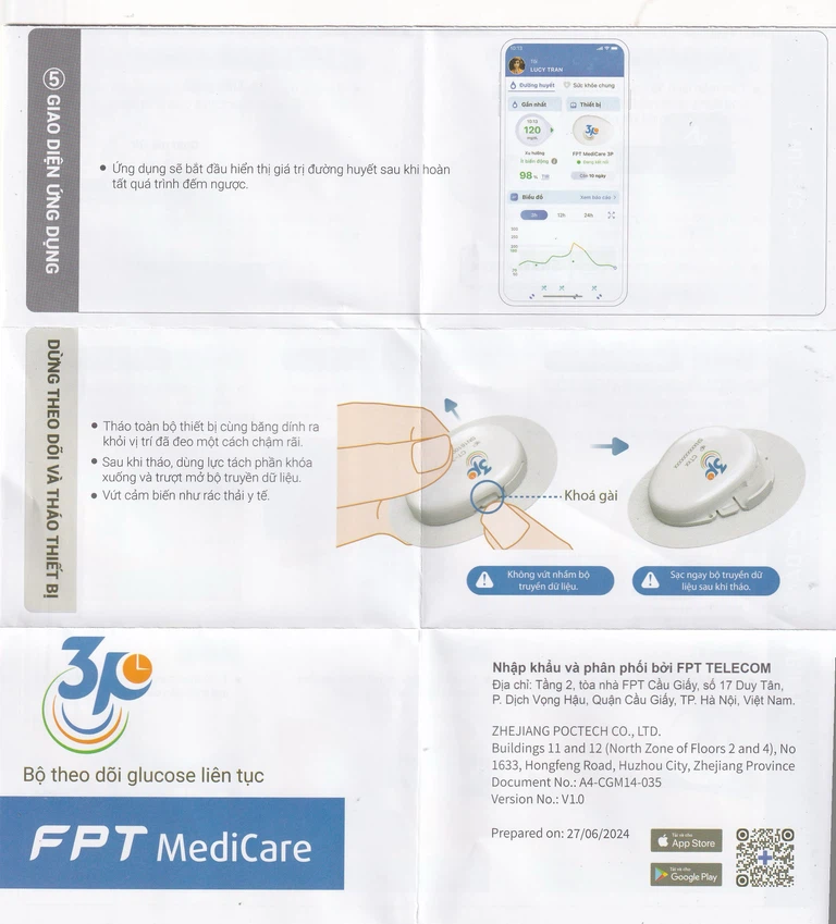 Bộ truyền dữ liệu máy đo đường huyết liên tục 3P