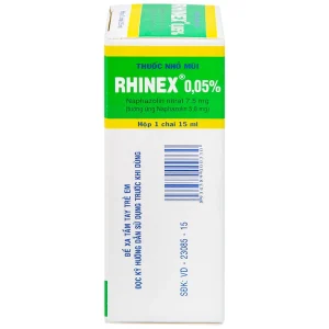 Thuốc nhỏ mũi Rhinex 0.05% Uphace giảm sung huyết, viêm xoang, viêm mũi dị ứng (15ml)