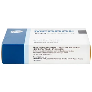 Thuốc Medrol 16mg Pfizer kháng viêm, điều trị rối loạn nội tiết, viêm tuyến giáp (3 vỉ x 10 viên)