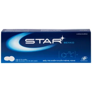Viên ngậm Star Benko OPV điều trị nhiễm khuẩn miệng, họng (2 vỉ x 12 viên)