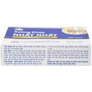 Thuốc Xương Khớp Nhất Nhất điều trị các chứng đau lưng, đau cột sống (2 vỉ x 10 viên)