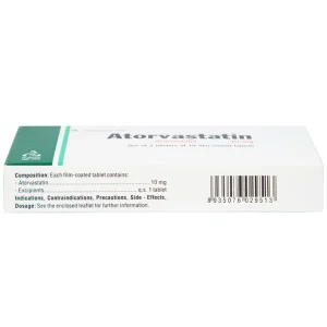 Thuốc Atorvastatin 10mg TV.Pharm điều trị tăng cholesterol toàn phần, LDL-cholesterol (3 vỉ x 10 viên)