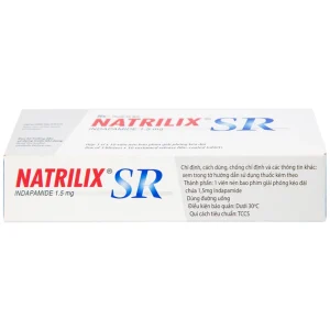 Viên nén Natrilix SR Servier điều trị tăng huyết áp nguyên phát (3 vỉ x 10 viên)