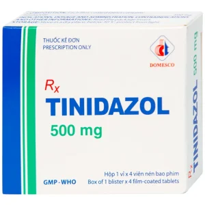 Thuốc Tinidazol 500mg Domesco dự phòng nhiễm khuẩn sau phẫu thuật (1 vỉ x 4 viên)