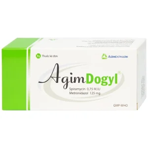 Thuốc Agimdogyl Agimexpharm điều trị nhiễm trùng răng miệng cấp tính, mạn tính (2 vỉ x 10 viên)