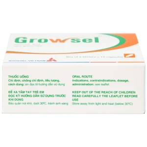 Thuốc Growsel Roussel điều trị bệnh do thiếu vitamin C và kẽm (3 vỉ x 10 viên)