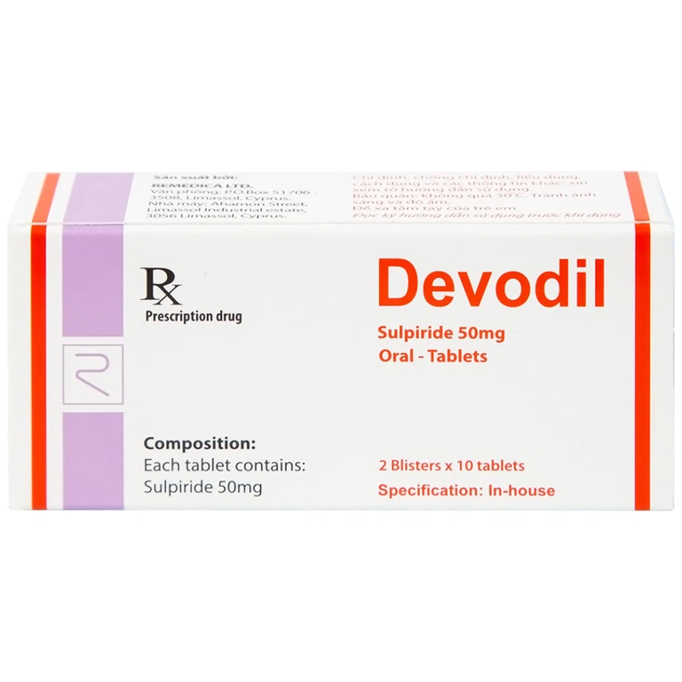 Thuốc Devodil Remedica điều trị ngắn hạn chứng lo âu, rối loạn hành vi nghiêm trọng (2 vỉ x 10 viên)