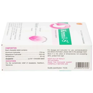 Viên nhai Kremil-S United điều trị đau dạ dày, giảm nóng rát dạ dày, ợ nóng, ợ chua (10 vỉ x 10 viên)
