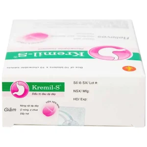 Viên nhai Kremil-S United điều trị đau dạ dày, giảm nóng rát dạ dày, ợ nóng, ợ chua (10 vỉ x 10 viên)