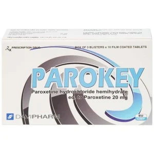 Viên nén Parokey 20mg DaViPharm điều trị trầm cảm, rối loạn ám ảnh cưỡng bức (3 vỉ x 10 viên)