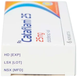 Thuốc Cataflam 25 Novartis điều trị đau sau chấn thương, viêm và sưng do bong gân (1 vỉ x 10 viên)