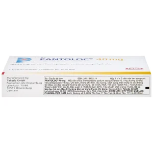 Viên nén Pantoloc 40mg Takeda điều trị viêm thực quản trào ngược (1 vỉ x 7 viên)
