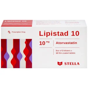 Viên nén Lipistad 10 Stella điều trị tăng cholesterol máu (3 vỉ x 10 viên)