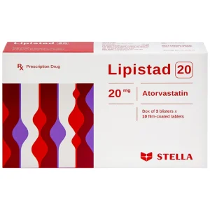 Viên nén Lipistad 20 Stella điều trị tăng cholesterol máu (3 vỉ x 10 viên)