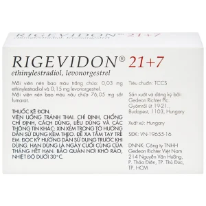 Thuốc Rigevidon 21+7 Gedeon dùng cho tránh thai (3 vỉ x 28 viên)