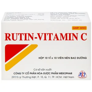 Thuốc Rutin-Vitamin C Mekophar hỗ trợ điều trị các hội chứng chảy máu, xơ cứng (10 vỉ x 10 viên)