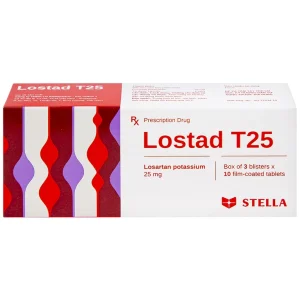 Thuốc Lostad T25 25mg Stella điều trị tăng huyết áp (3 vỉ x 10 viên)