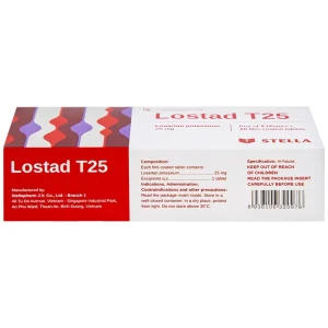 Thuốc Lostad T25 25mg Stella điều trị tăng huyết áp (3 vỉ x 10 viên)
