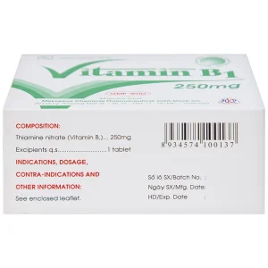 Thuốc Vitamin B1 250mg Mekophar điều trị tình trạng thiếu Vitamin B (10 vỉ x 10 viên)