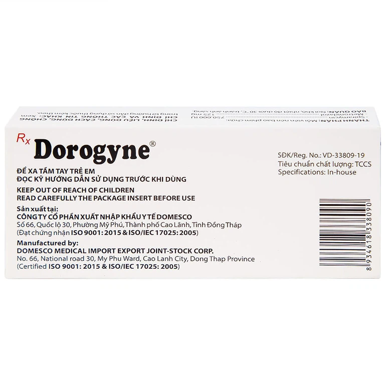 Thuốc Dorogyne Domesco điều trị các bệnh nhiễm khuẩn răng miệng cấp và mạn tính (2 vỉ x 10 viên)