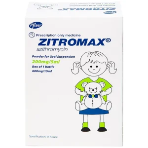 Bột pha hỗn dịch uống Zitromax 200mg/5ml Pfizer điều trị các chứng nhiễm khuẩn (15ml)