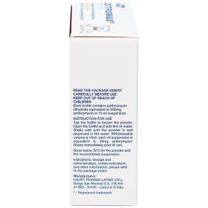 Bột pha hỗn dịch uống Zitromax 200mg/5ml Pfizer điều trị các chứng nhiễm khuẩn (15ml)