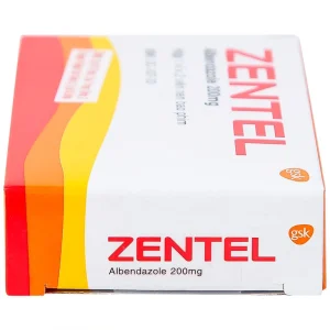 Thuốc Zentel Albendazole 200mg GSK điều trị các loại giun đường ruột nhạy cảm (1 vỉ x 2 viên)