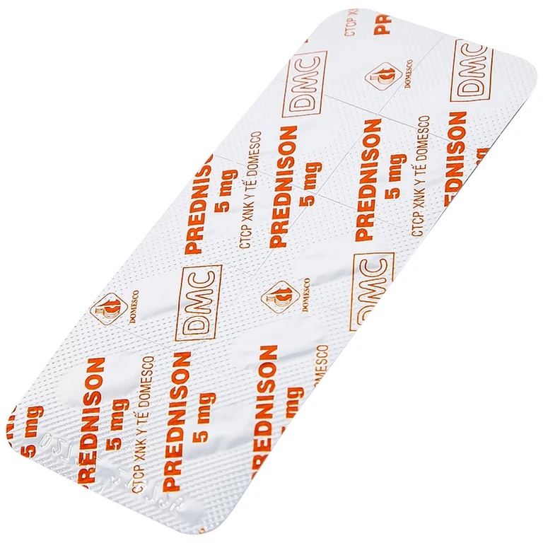 Thuốc Prednison 5mg Domesco điều trị viêm khớp dạng thấp (10 vỉ x 10 viên)