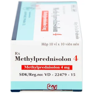 Thuốc Methylprednisolon 4 Khapharco kháng viêm, điều trị viêm khớp dạng thấp, lupus ban đỏ hệ thống (10 vỉ x 10 viên)