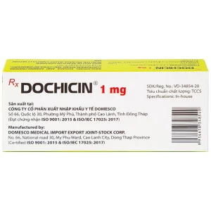 Thuốc Dochicin 1mg Domesco điều trị bệnh gút cấp tính (20 viên)