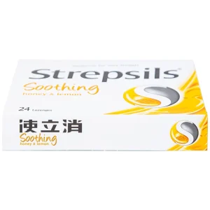 Viên ngậm Strepsils Soothing mật ong & chanh giảm đau họng (2 vỉ x 12 viên)