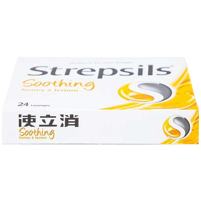 Viên ngậm Strepsils Soothing mật ong & chanh giảm đau họng (2 vỉ x 12 viên)