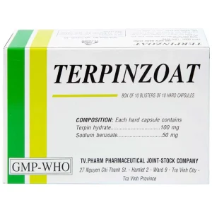 Thuốc Terpinzoat TV.PHARM làm loãng đờm và điều trị các triệu chứng ho (100 viên)