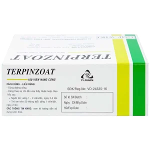 Thuốc Terpinzoat TV.PHARM làm loãng đờm và điều trị các triệu chứng ho (100 viên)