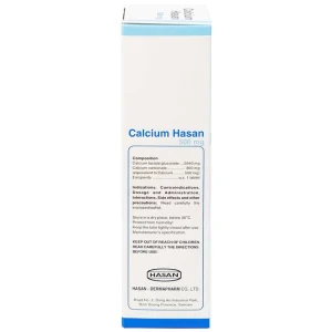 Viên sủi Calcium Hasan 500mg phòng và hỗ trợ điều trị bệnh loãng xương (20 viên)
