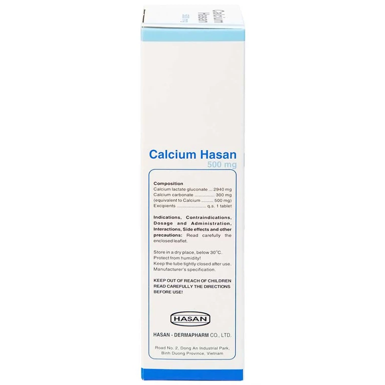 Viên sủi Calcium Hasan 500mg phòng và hỗ trợ điều trị bệnh loãng xương (20 viên)