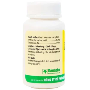 Thuốc Amitriptylin 25mg Danapha điều trị trầm cảm (100 viên)