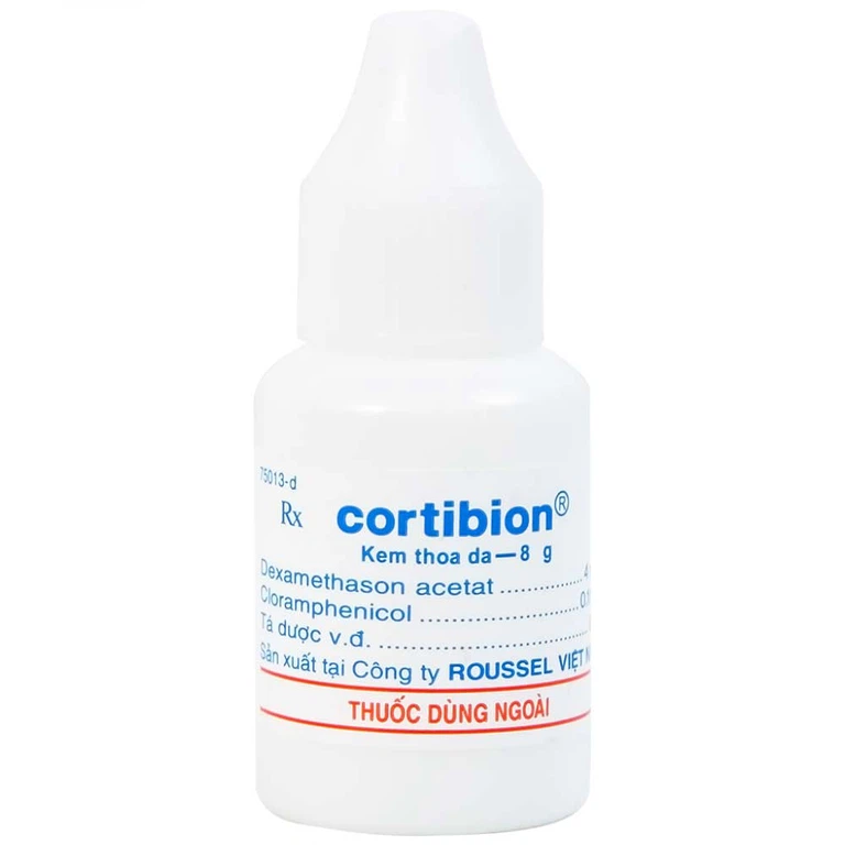 Kem thoa da Cortibion Roussel điều trị chàm, vết côn trùng cắn, viêm da tiếp xúc, viêm da dị ứng (8g)