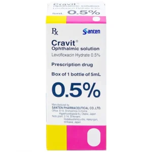 Thuốc nhỏ mắt Cravit 0.5% Santen điều trị viêm bờ mi, viêm túi lệ, lẹo (5ml)