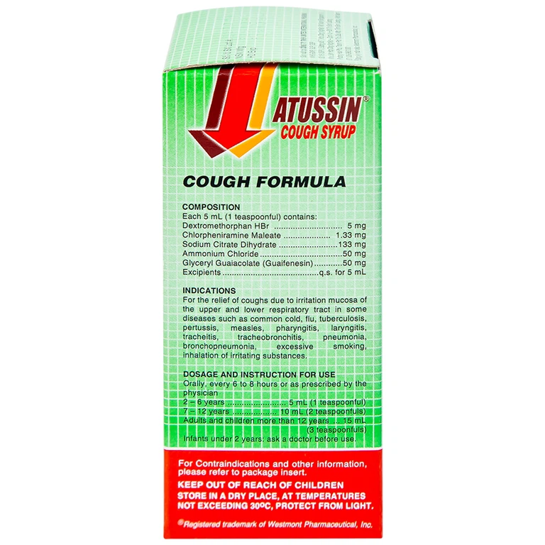 Siro ho Atussin United hỗ trợ giảm các triệu chứng ho (60ml)