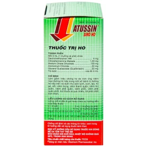 Siro ho Atussin United hỗ trợ giảm các triệu chứng ho (60ml)