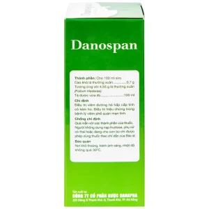 Dung dịch Danospan Danapha điều trị viêm đường hô hấp cấp tính có kèm ho (100ml)