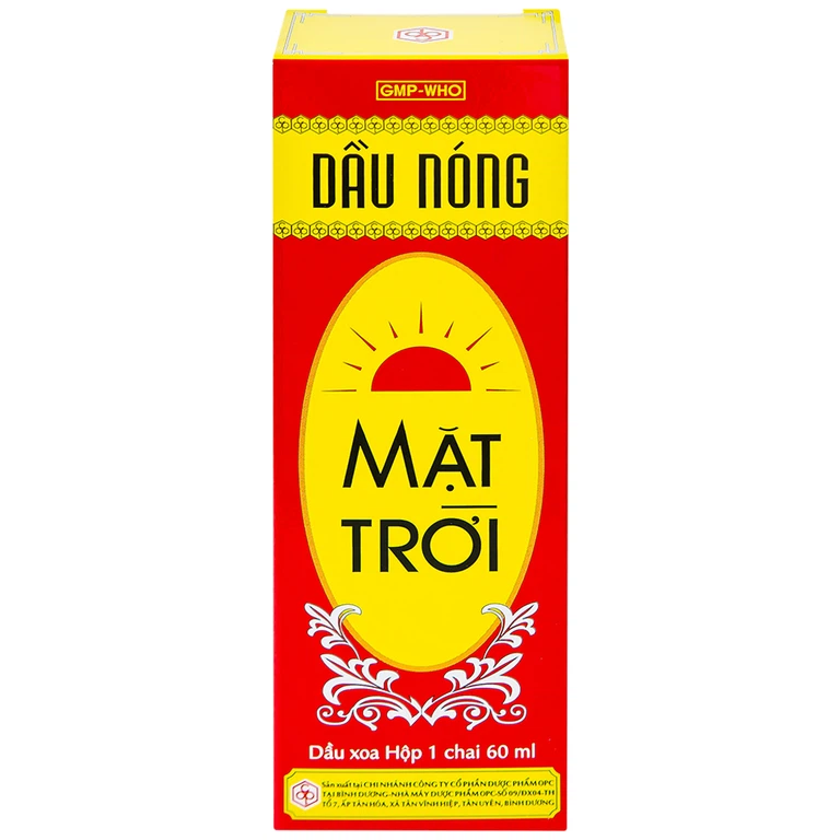 Dầu nóng Mặt Trời OPC điều trị nhức mỏi, tê thấp, đau lưng, cảm mạo, cúm (60ml)