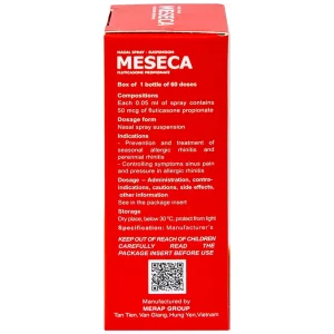 Thuốc xịt mũi Meseca Merap điều trị và dự phòng viêm mũi dị ứng (60 liều)